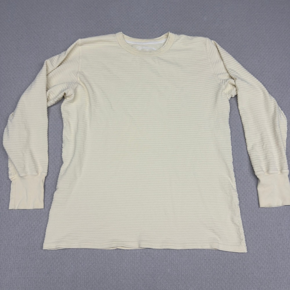 Big Bud Press Honeycomb Thermal Shirt Mens Large Cotton Waffle Knit Casual